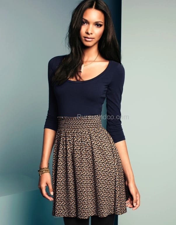 H&M catalogo autunno inverno 2011 2012 abito con top immagine H&M catalogo autunno inverno 2011 2012 abito con top gonna