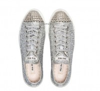 Miu Miu sneakers glitter e borchie