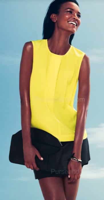 H&M abbigliamento primavera estate 2012 abito giallo con pochette