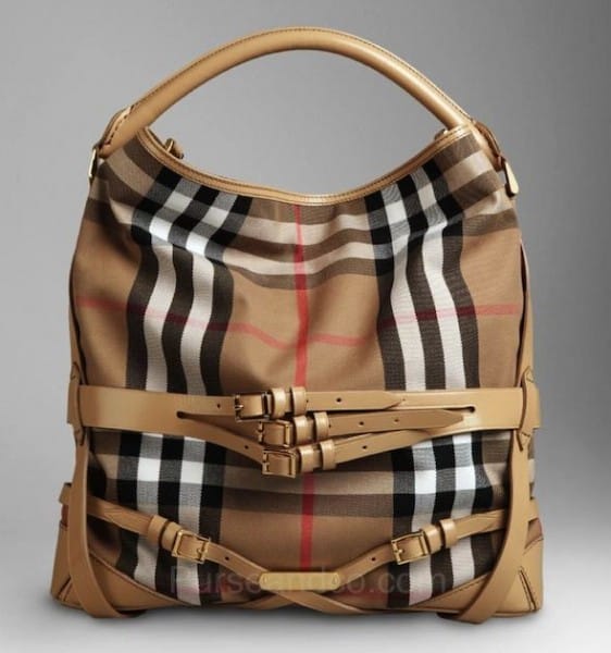 Borse Burberry hobo grande con check con cinturini