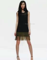 Vestito nero con frange