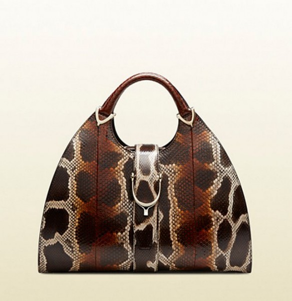 borse gucci autunno inverno 2013 2014 borsa a mano stirrup pitone