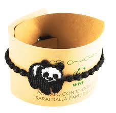Braccialetto Cruciani limited edition, con panda simbolo WWF