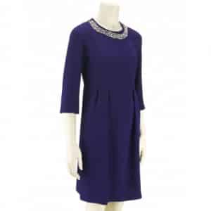 L'Autre Chose autunno inverno 2013 2014 abito anfora ricamato in crepe color indaco