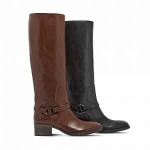 Stivale Pittarello in pelle con gambale largo nero o ruggine