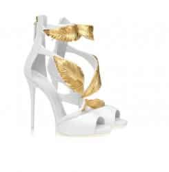 calzature giuseppe zanotti primavera estate 2014 sandalo foglie oro