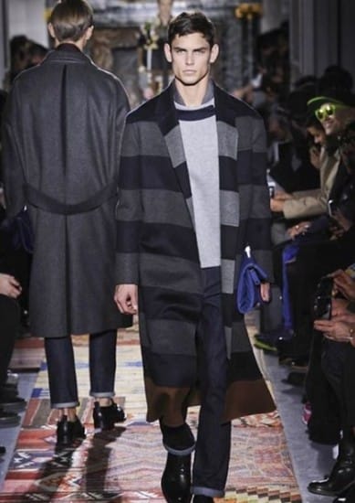 Valentino uomo autunno inverno 2014 2015 cappotto righe