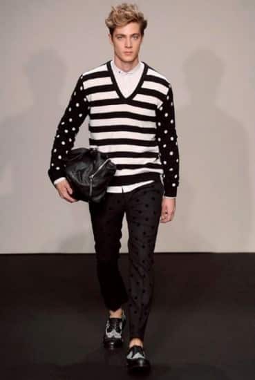 sfilata Daniele Alessandrini uomo autunno inverno 2014 2015 righe pois
