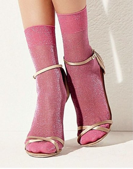 sandali con le calze tendenza Golden Point glitter