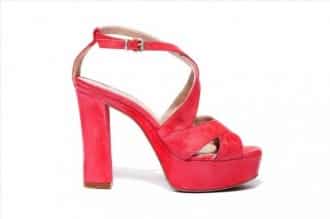 Sandali in suede rosso Janet&Janet