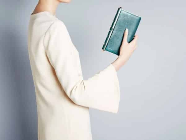 Pochette in lucertola verde bosco Faye 1720.00 euro