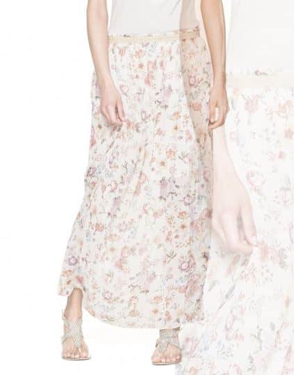 Benetton gonna lunga in chiffon 49.95 euro