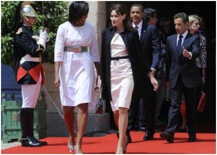 michelle obama carla bruni incinta chanel