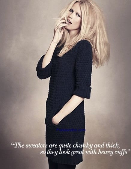 Abito blu in lana firmato Claudia Schiffer