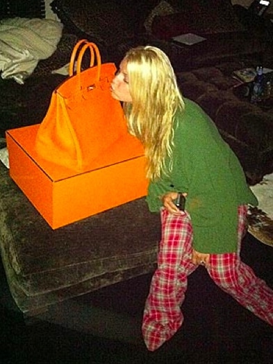 Birkin Hermes arancione per Jessica Simpson