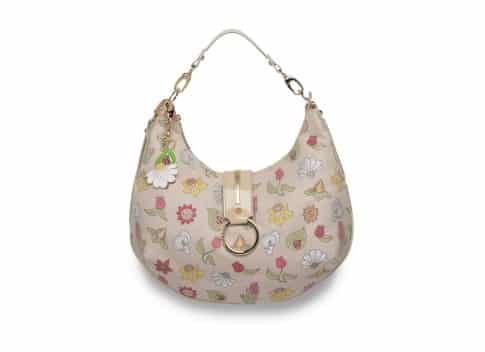 Borsa Braccialini primavera estate 2012 Jacquard sottobraccio fiori beige