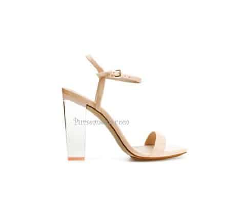 Sandali con tacco trasparente