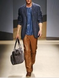 catalogo sfilata trussardi uomo primavera estate 2014 outfit pelle
