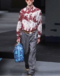 collezione moda uomo Prada primavera estate 2014 camicia bordeaux