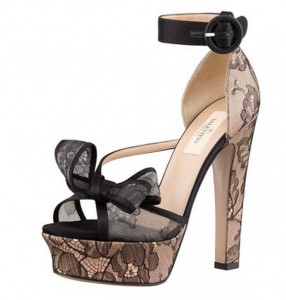 scarpe valentino autunno inverno 2013 2014 sandalo pizzo satin