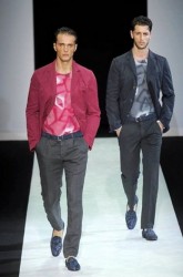 sfilata giorgio armani primavera estate 2014 uomo maglie fantasia
