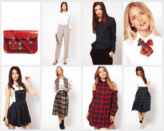 Vestiti e gonne tartan autunno inverno 2013-14, Asos