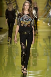 abbigliamento versace primavera estate 2014 pantaloni ricamo