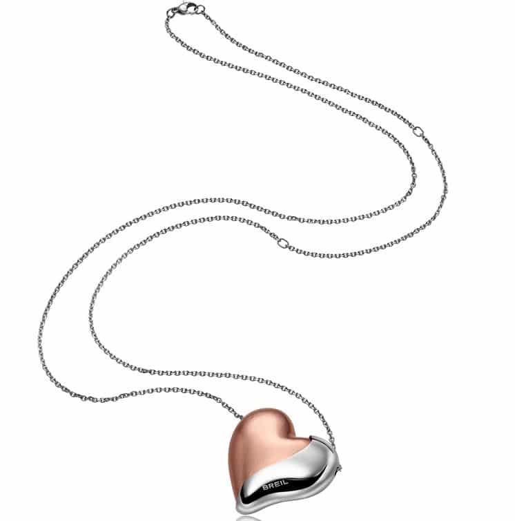 Collana Breil Heartbreaker con pendente a cuore oro rosa e acciaio