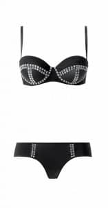 Tezenis reggiseno fascia supergraduata nero con borchie argento 15.90 euro