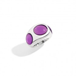 Pomellato 67, anello in argento con ametista