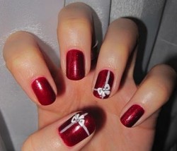 decorazione unghie Natale 2013 rosso