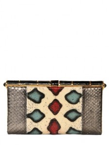 Pochette faye in pitone e razza, Zagliani