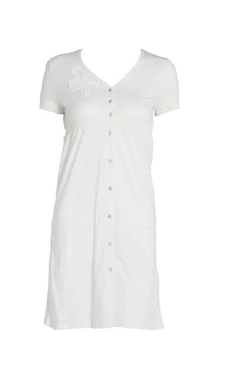 Camicia da notte Yamamay bianca in cotone con bottoni e manica corta