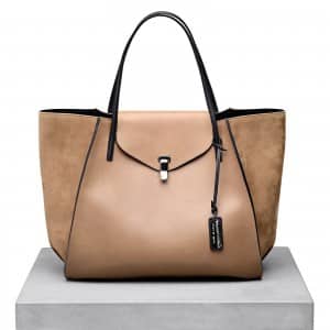 Ermanno Scervino maxi bag in pelle scamosciata e pelle liscia cammello