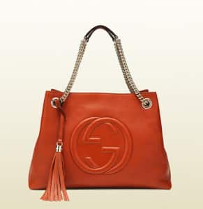  borsa shopping a spalla soho in pelle arancio 1250 euro