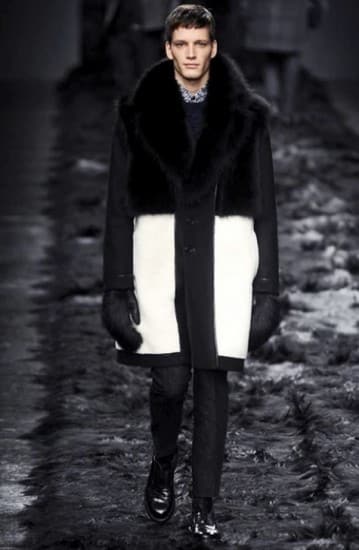sfilata Fendi uomo autunno inverno 2014 2015 cappotto bicolor