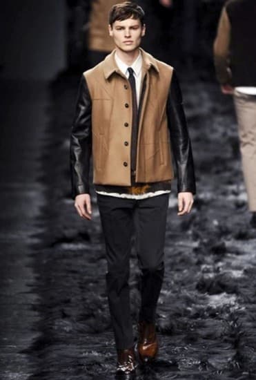sfilata Fendi uomo autunno inverno 2014 2015 giubbotto bicolor