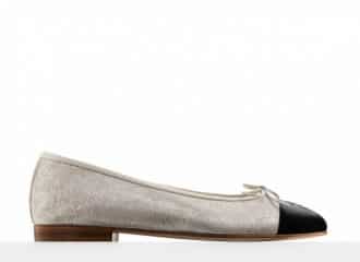 Ballerine con cap toe in nero Chanel