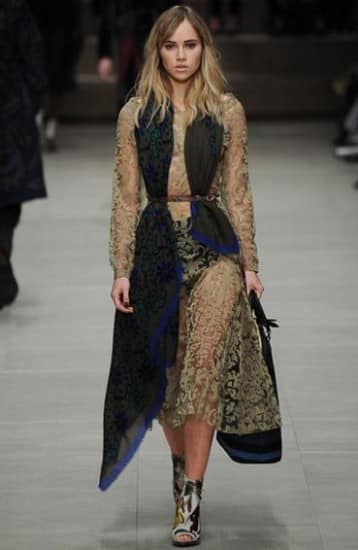 sfilata donna Burberry autunno inverno 2014 2015 pizzo