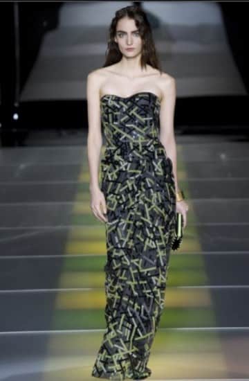 sfilata donna giorgio armani autunno inverno 2014 2015 abito sera