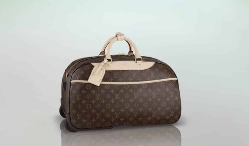 Borsa da viaggio Louis Vuitton in tela Monogram con ruote e manici in vachetta