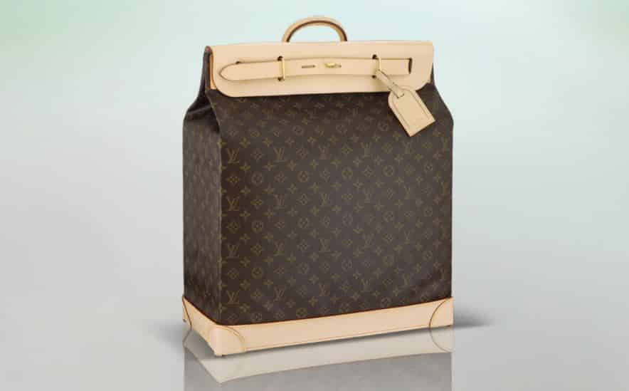 Steamer Bag Louis Vuitton in tela Monogram con chiusura e base in vachetta