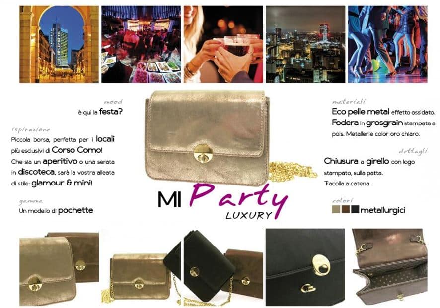 Pochette Camomilla Italia in ecopelle metal oro con tracolla a catena