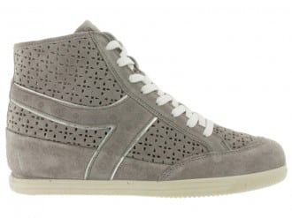  IgieCo sneakers alta scamosciata con zeppa interna, color perla