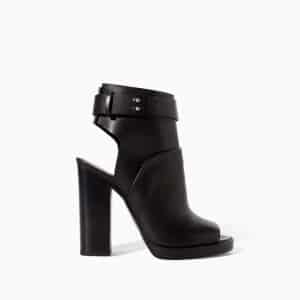  Zara Stivaletto tacco pelle peep toe 119,00 euro