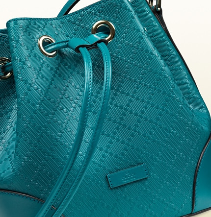 Gucci secchiello bright in pelle diamante cobalto 995.00 euro