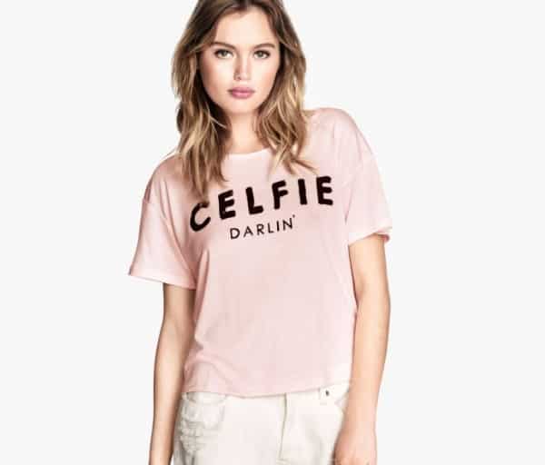 T-shirt con scritte moda H&M