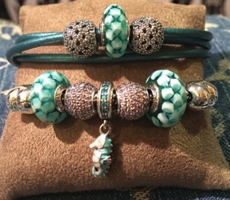 Pandora cavalluccio murrine verdi