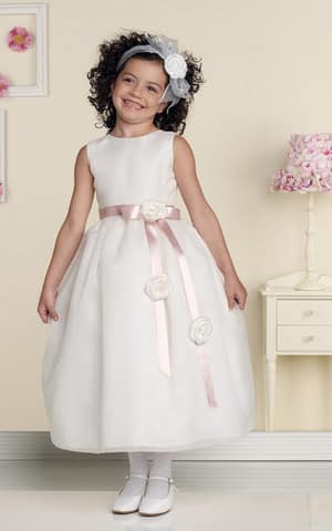 Abito da cerimonia in raso con fiocco in organza a-line 46.95 euro