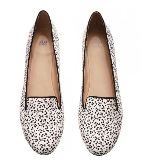 H&M slipper bianco a pois 12.99 euro